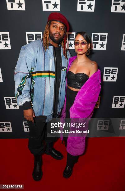 Oritse Williams and Kazz Kumar attend a private screening event for BET UK original "GARMS" at The Cinema In The Power Station on February 19, 2024...