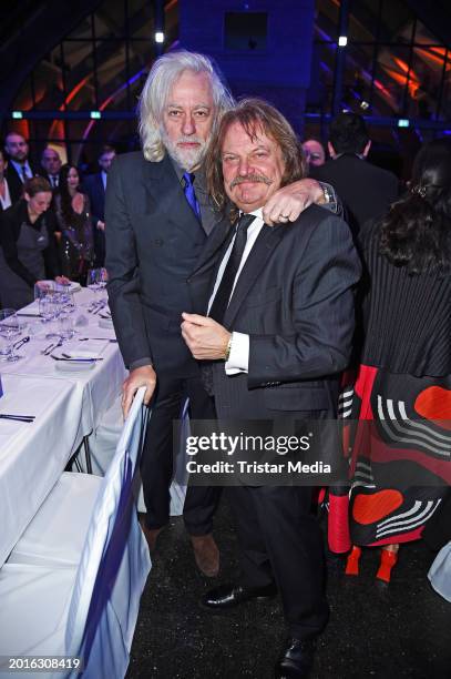 Irish musician Bob Geldof and Leslie Mandoki attend the Cinema For Peace Gala 2024 on the occasion of the 74th Berlinale International Film Festival...