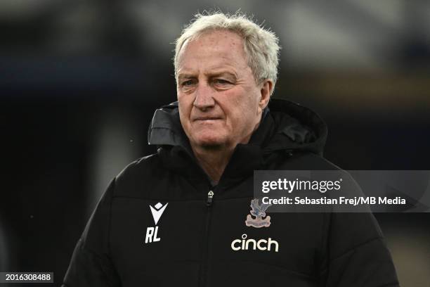 Assistant manager Ray Lewington of Crystal Palace looks on during the Premier League match between Everton FC and Crystal Palace at Goodison Park on...