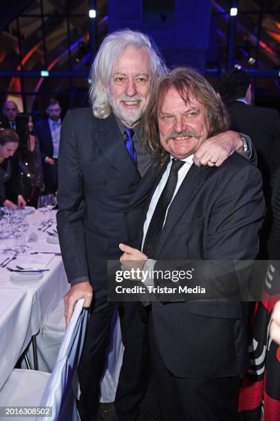 Irish musician Bob Geldof and Leslie Mandoki attend the Cinema For Peace Gala 2024 on the occasion of the 74th Berlinale International Film Festival...