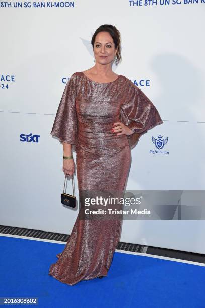 Natalia Wörner attends the Cinema For Peace Gala 2024 on the occasion of the 74th Berlinale International Film Festival Berlin at WECC - Westhafen...
