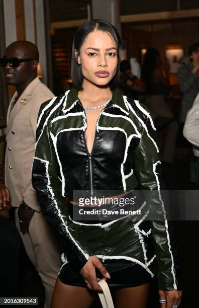 Nadya Maki attends the Perfect Magazine and AMI Paris LFW Party at Dovetale at 1 Hotel Mayfair on February 19, 2024 in London, England.