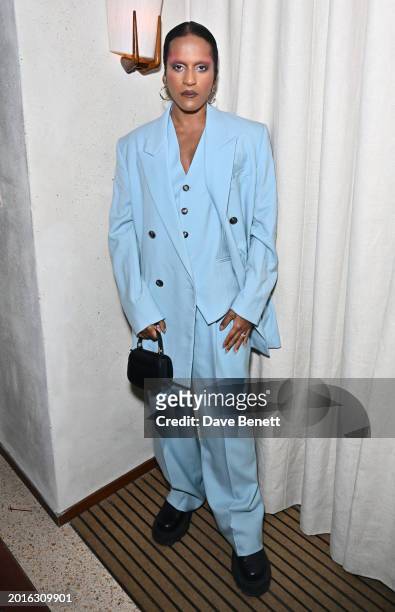 Richie Shazam attends the Perfect Magazine and AMI Paris LFW Party at Dovetale at 1 Hotel Mayfair on February 19, 2024 in London, England.