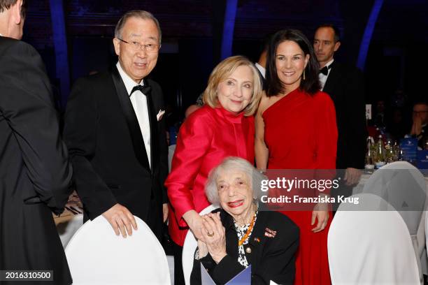 Ban Ki-moon, Hillary Clinton Margot Friedländer and Annalena Baerbock during the Cinema For Peace Gala during the 74th Berlin International Film...