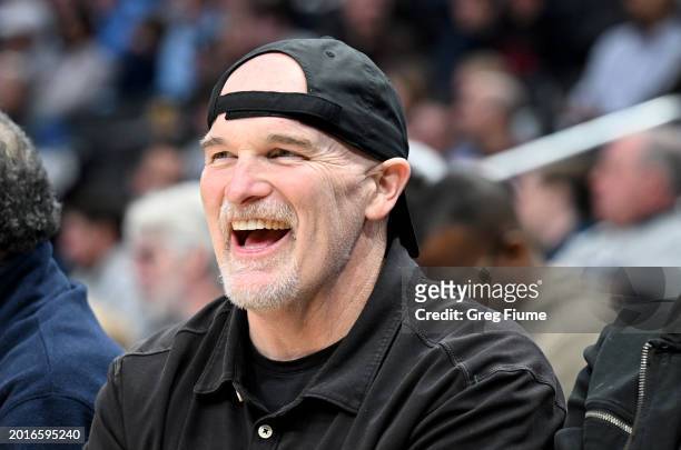 Head coach Dan Quinn of the Washington Commanders watches the first half of the game between the Georgetown Hoyas and the Villanova Wildcats at...