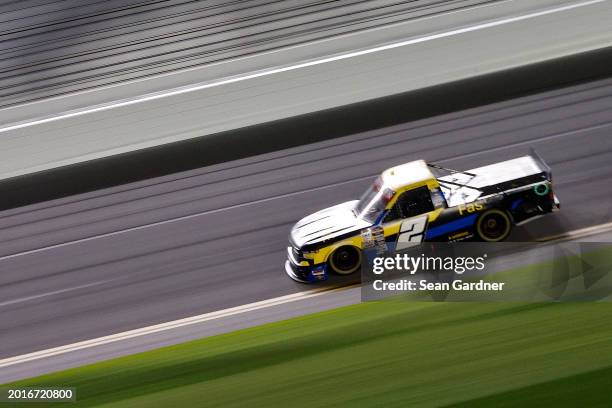 Nick Sanchez, driver of the Gainbridge Chevrolet, drives during the NASCAR Craftsman Truck Series Fresh from Florida 250 at Daytona International...