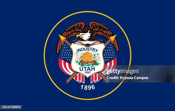 utah state flag - utah flag stock pictures, royalty-free photos & images