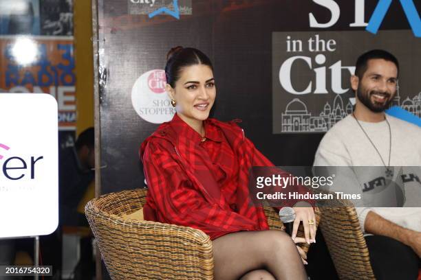 Bollywood actors Shahid Kapoor and Kriti Sanon during an exclusive interview with HT City for the promotion of their upcoming movie "Teri Baaton Mein...