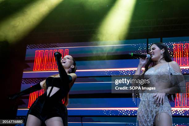 Brazilian sister duo Maiara and Maraisa, known for their sertanejo style of music, perform live at the Super Bock Arena.