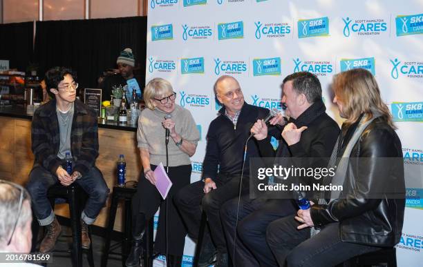 Nathan Chen, Andrea Joyce, Scott Hamilton, Brian Orser and Jozef Sabovčík celebrate "40 Years Of Going For The Gold" at Glide at Brooklyn Bridge Park...