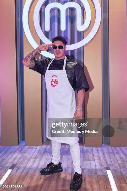 Jawy Méndez poses for a photo during a press conference `Master chef celebrity´ tv show at Azteca Estudios on February 16, 2024 in Mexico City,...