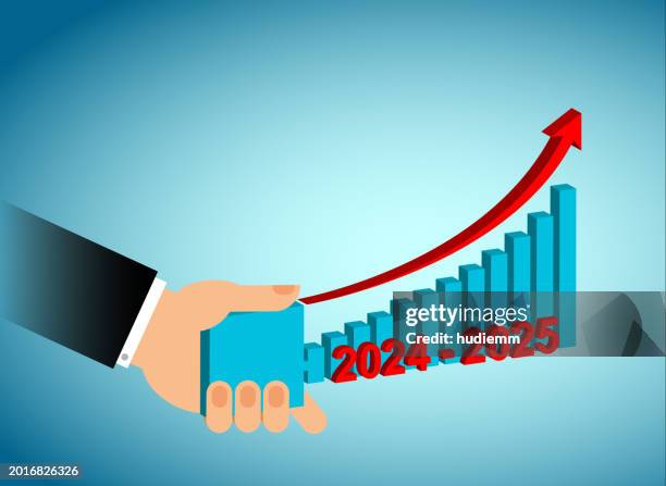 ilustraciones, imágenes clip art, dibujos animados e iconos de stock de patrón de gráfico de barras de hombre de negocios vectorial que sostiene (concepto de negocio) en 2024-2025 - height chart