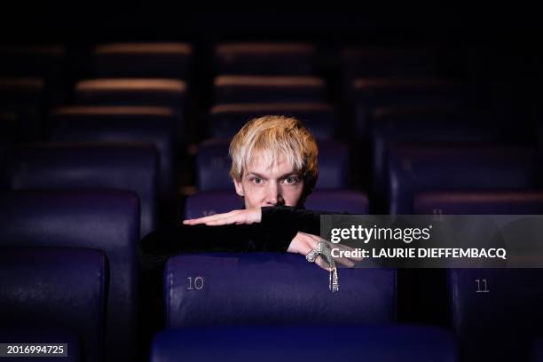 Actor and singer Mustii poses for the photographer at a press conference to present the Belgian singer who will represent Belgium at the Eurovision...