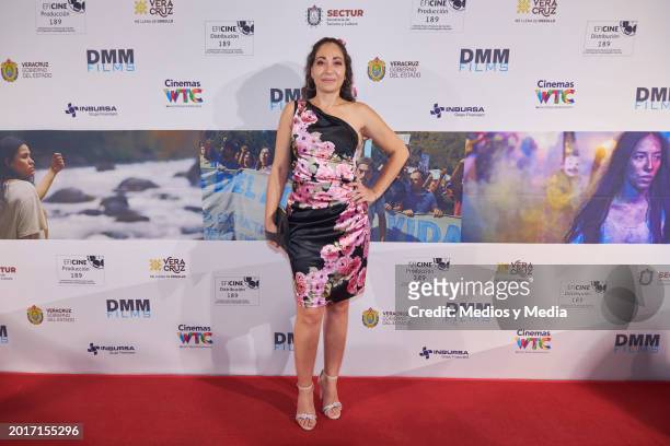 Angélica Lara poses for a photo during a Red carpet of 'Luna Negra' movie premiere at Cinemex WTC on February 16, 2024 in Mexico City, Mexico.