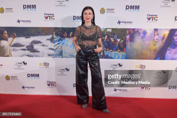 Leticia Huijara poses for a photo during a Red carpet of 'Luna Negra' movie premiere at Cinemex WTC on February 16, 2024 in Mexico City, Mexico.