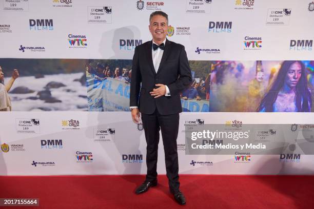 Iván Martínez poses for a photo during a Red carpet of 'Luna Negra' movie premiere at Cinemex WTC on February 16, 2024 in Mexico City, Mexico.