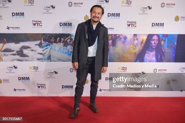 Leónidas Urbinas poses for a photo during a Red carpet of 'Luna Negra' movie premiere at Cinemex WTC on February 16, 2024 in Mexico City, Mexico.