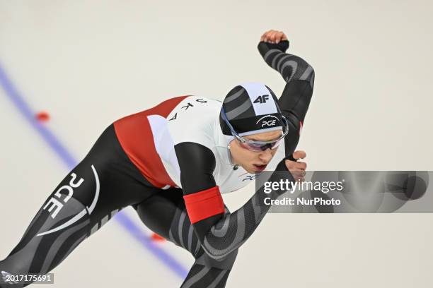 Karolina Bosiek of Poland competes during the Women 1000 metres at the 2024 World Single Distances Speed Skating Championships, on February 17 at the...