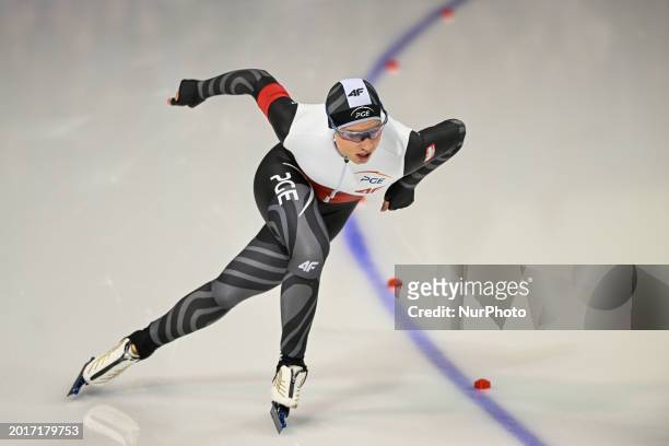 Karolina Bosiek of Poland competes during the Women 1000 metres at the 2024 World Single Distances Speed Skating Championships, on February 17 at the...