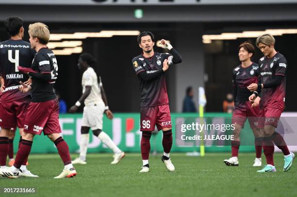 Hotaru YAMAGUCHI of Vissel Kobe is seen during the FUJIFLIM SUPER CUP match between Vissel Kobe and Kawasaki Frontale at Japan National Stadium on...