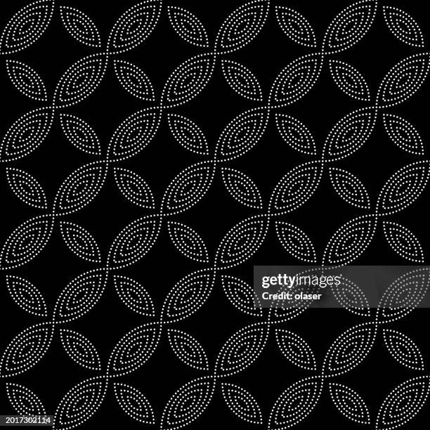 two sized leaves pattern of pearls on black seamless repeating pattern - pearl texture background stock illustrations