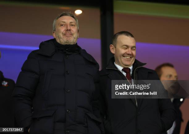 Jason Wilcox Southampton Director of Football with CEO Phil Parsons during the Sky Bet Championship match between West Bromwich Albion and...