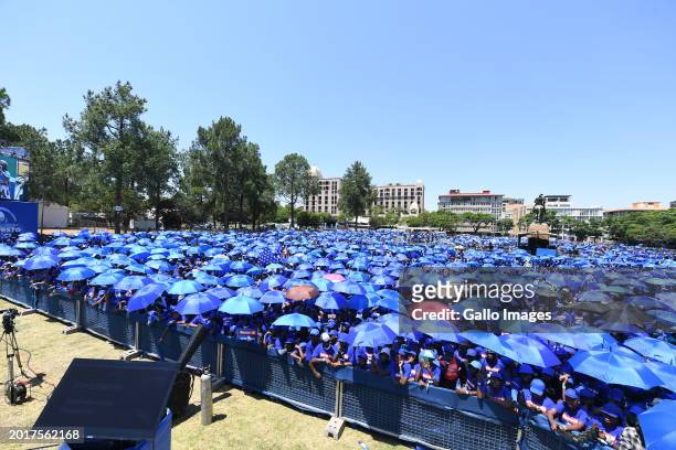 Suppoters during the Democratic Alliance National Manifesto Launch at Union Buildings on February 17, 2024 in Pretoria, South Africa. The manifesto...