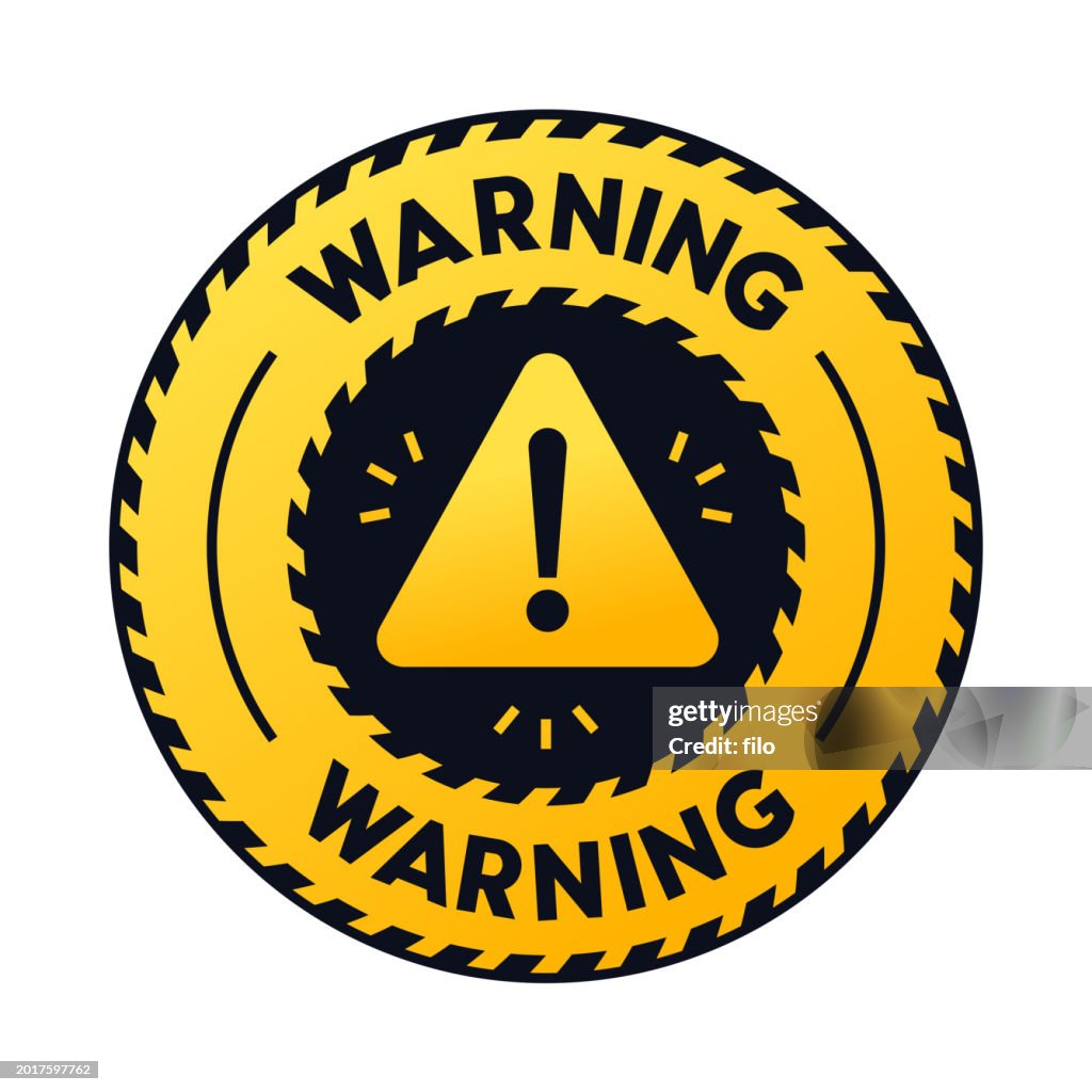 Yellow Alert Sign Rounded Warning Danger Alert Yellow And Black Badge Symbol High-Res Vector ...
