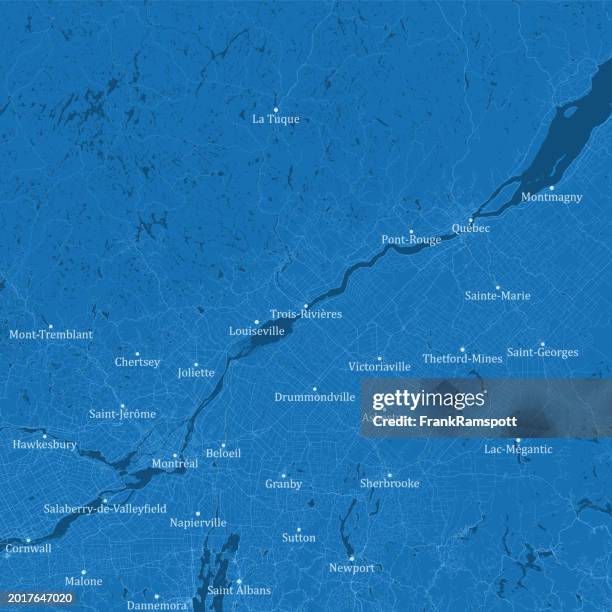 ilustraciones, imágenes clip art, dibujos animados e iconos de stock de quebec montreal área ciudad vector mapa de carreteras azul - asbestos