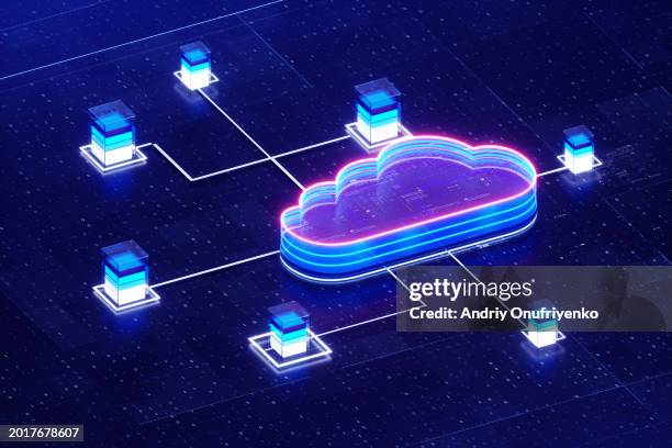 digital cloud service - cloud-computing stockfoto's en -beelden