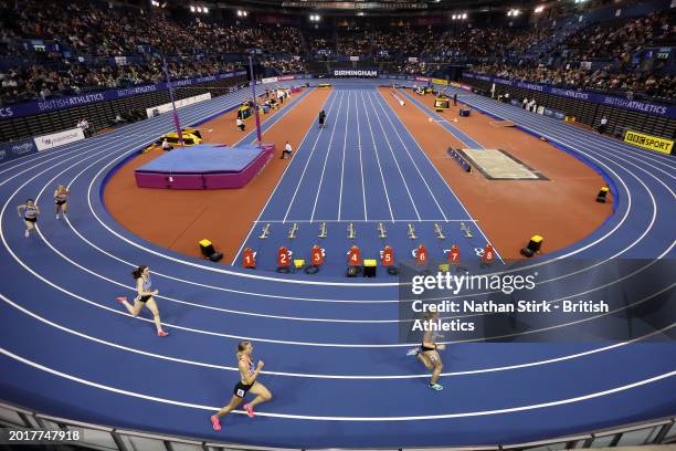 General view inside the venue as Ffion Roberts, Jessica Astill, Nicole Kendall, Emily Newnham, and Jessie Knight of Great Britain compete in Women's...