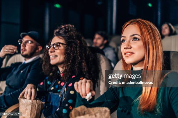 group of people enjoying in funny movie - comic theater stock pictures, royalty-free photos & images