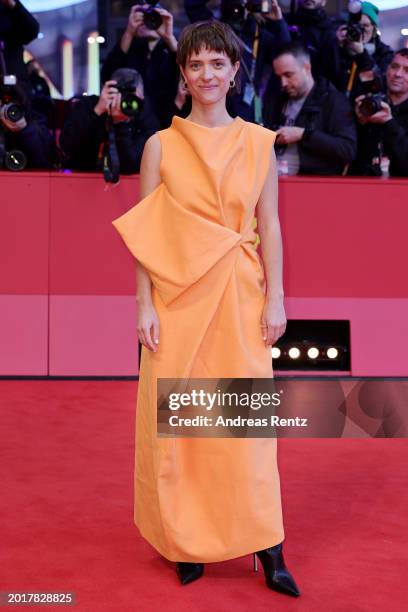 Liv Lisa Fries attends the "In Liebe, Eure Hilde" premiere during the 74th Berlinale International Film Festival Berlin at Berlinale Palast on...