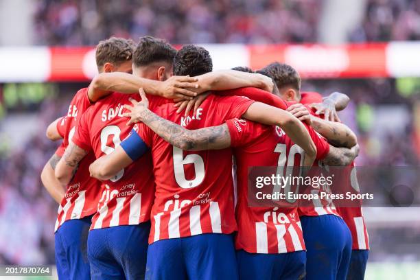 Several players of Atletico de Madrid Celebrate a goal during the Spanish League, LaLiga EA Sports, football match played between Atletico de Madrid...