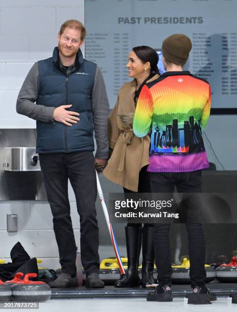 Prince Harry, Duke of Sussex and Meghan, Duchess of Sussex attend the Invictus Games One Year To Go Winter Training Camp at Hillcrest Community...