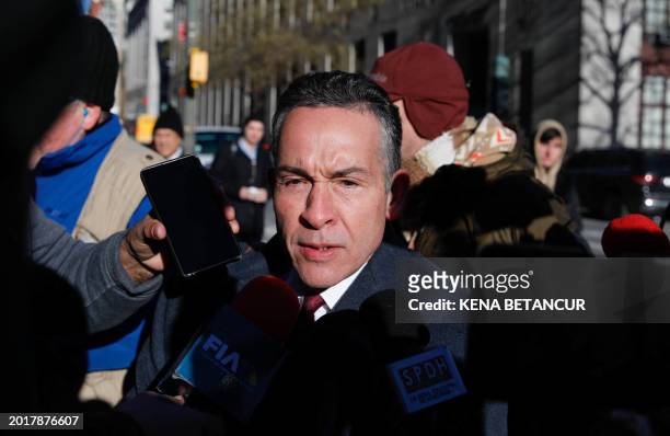 Raymond Colon, lawyer for former Honduran President Juan Orlando Hernandez, arrives at federal court in Manhattan for the start of Hernandez's drug...