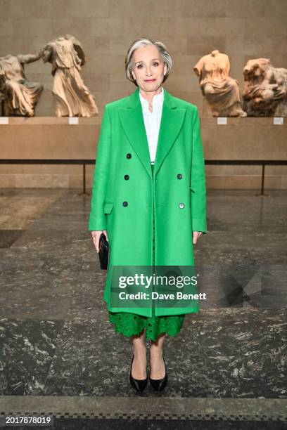 Dame Kristin Scott Thomas attends the ERDEM show during London Fashion Week February 2024 at The British Museum on February 17, 2024 in London,...