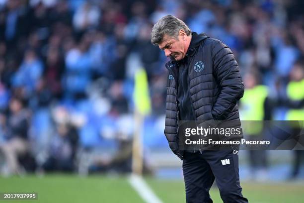 Walter Mazzarri SSC Napoli head coach shows his disappointment during the Serie A TIM match between SSC Napoli and Genoa CFC - Serie A TIM at Stadio...