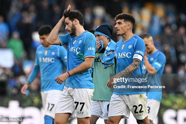 Napoli players show their disappointment after the Serie A TIM match between SSC Napoli and Genoa CFC - Serie A TIM at Stadio Diego Armando Maradona...