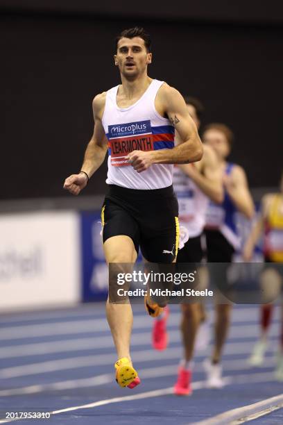 Guy Learmonth of Great Britain competes in the Men's 800m Heats during day one of the Microplus UK Athletics Indoor Championships 2024 at Utilita...