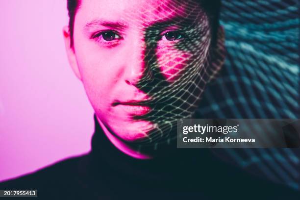 biometric identification. metaverse technology concepts. - biométrie photos et images de collection