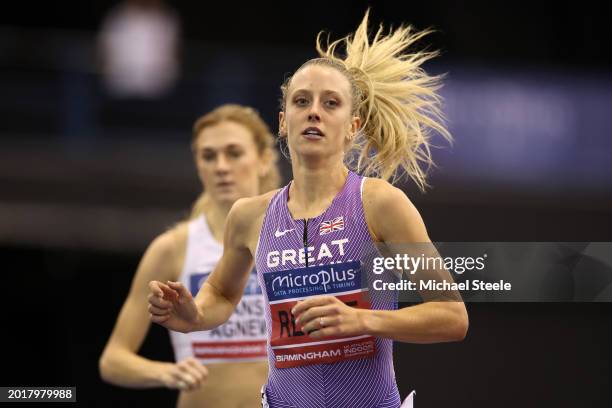 Jemma Reekie of Great Britain competes in the Women's 800m Heats during day one of the Microplus UK Athletics Indoor Championships 2024 at Utilita...