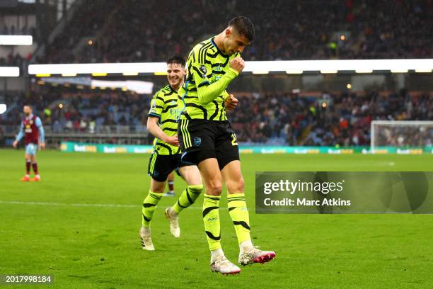 Kai Havertz of Arsenal celebrates after scoring his team's fifth goal during the Premier League match between Burnley FC and Arsenal FC at Turf Moor...