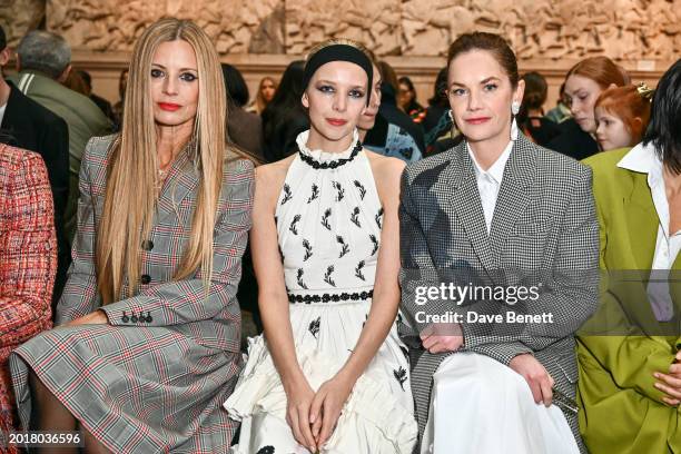 Laura Bailey, Greta Bellamacina and Ruth Wilson attend the ERDEM show during London Fashion Week February 2024 at The British Museum on February 17,...