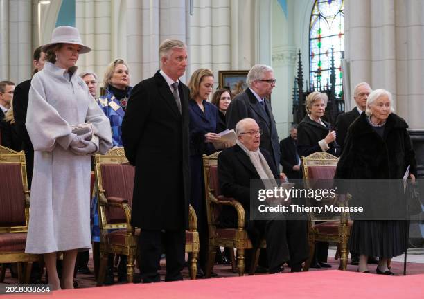 Queen Mathilde of Belgium, Princess Delphine of Belgium, the King Philippe of Belgium, Princess Claire of Belgium, Albert II of Belgium, Prince...