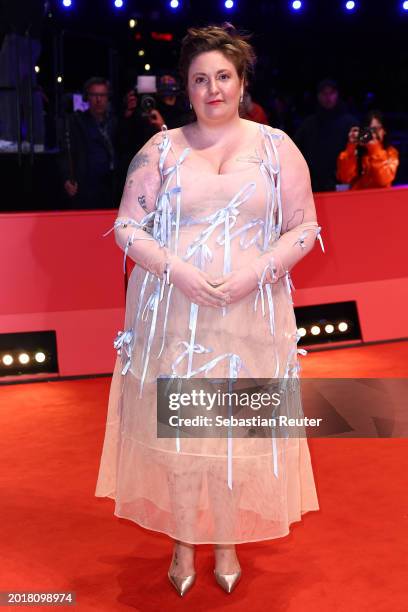 Lena Dunham of the movie "Treasure" attends the "Another End" premiere during the 74th Berlinale International Film Festival Berlin at Berlinale...