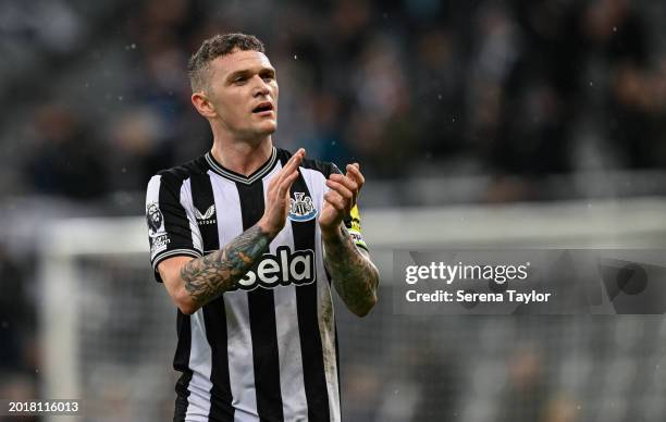 Kieran Trippier of Newcastle United claps the fans following the Premier League match between Newcastle United and AFC Bournemouth at St. James Park...