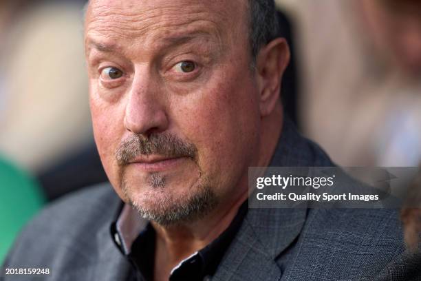 Rafael Benitez, Head Coach of RC Celta de Vigo looks on prior to the LaLiga EA Sports match between RC Celta Vigo and FC Barcelona at Estadio Abanca...