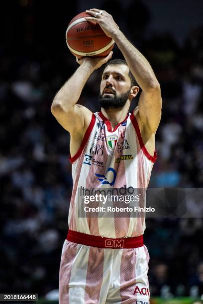 Nikola Mirotic of EA7 Emporio Armani Milanin action during the LBA Frecciarossa Final Eight 2024 Semi Final match between EA7 Emporio Armani Milan...