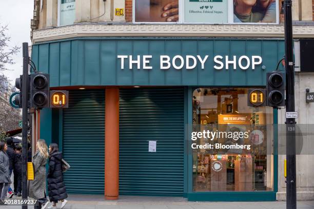 Shuttered outlet of The Body Shop on Bond Street in central London, UK, on Tuesday, Feb. 20, 2024. The Body Shop is preparing to close almost half of...